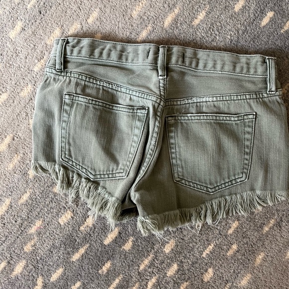 Free People Loving Good Vibration Denim Shorts in green - Picture 3 of 3